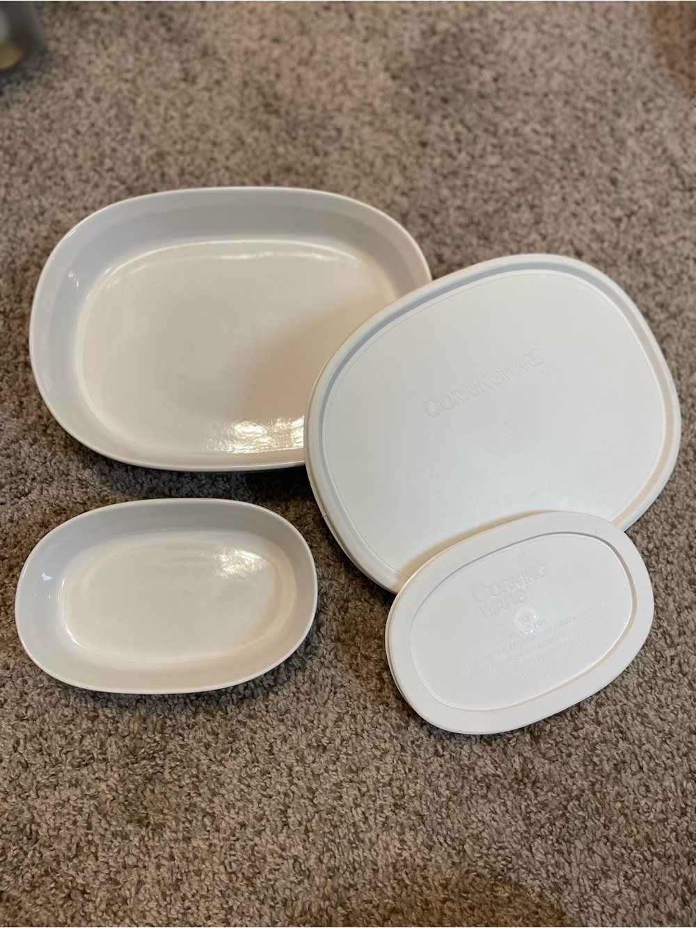 CorningWare French White 4-Piece Oval Bakeware Set